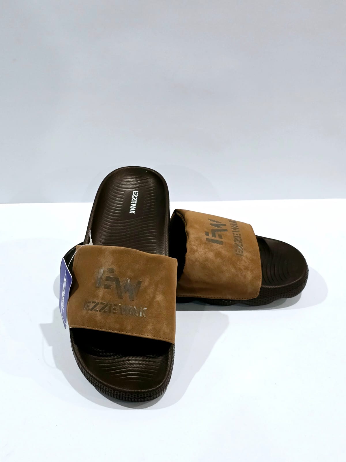 Brown Suede Comfort Slides – Soft Cushion Daily Wear Slippers