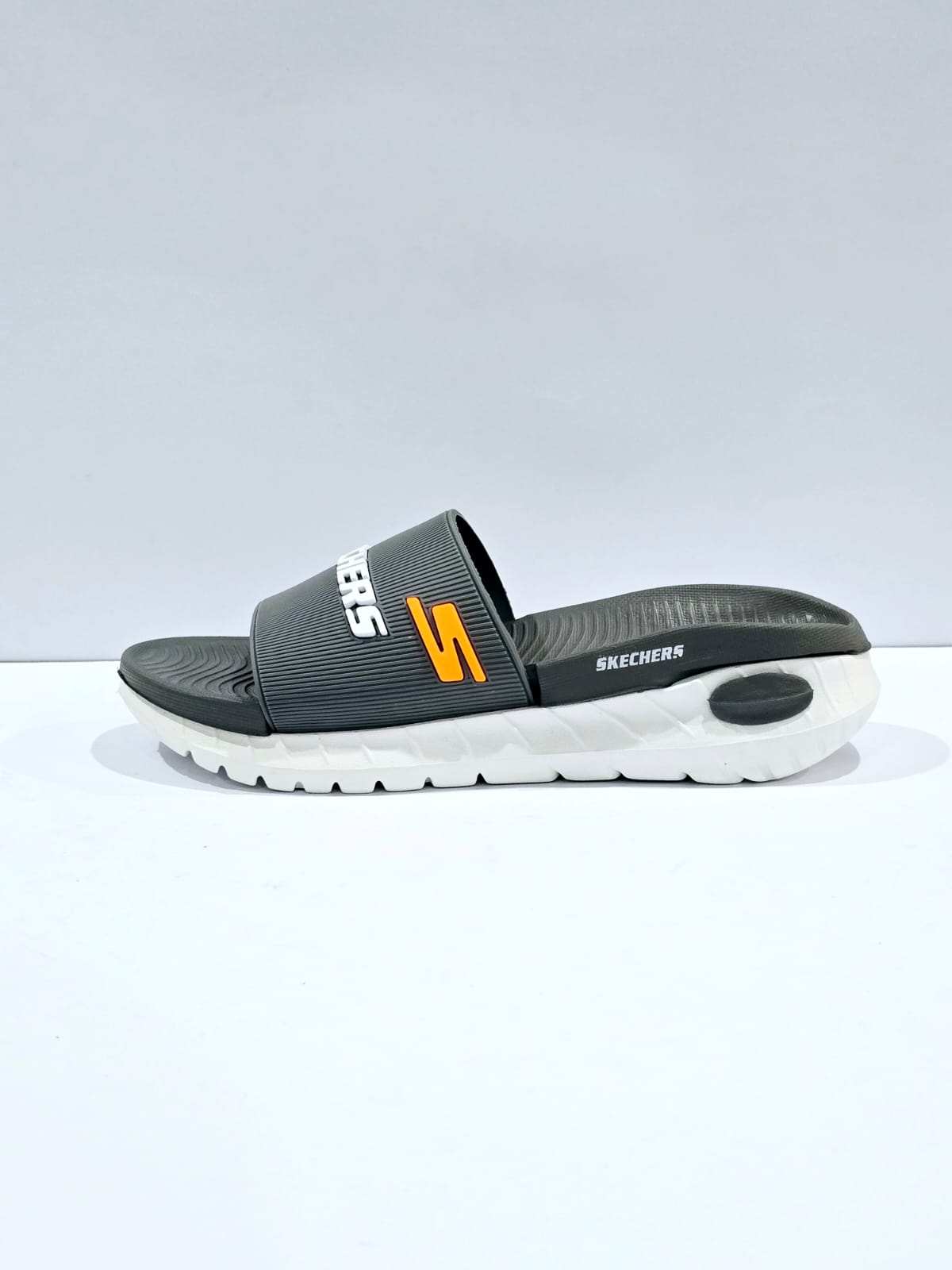 Sporty Grey Casua Slides – Soft Cushion Daily Wear Slippers