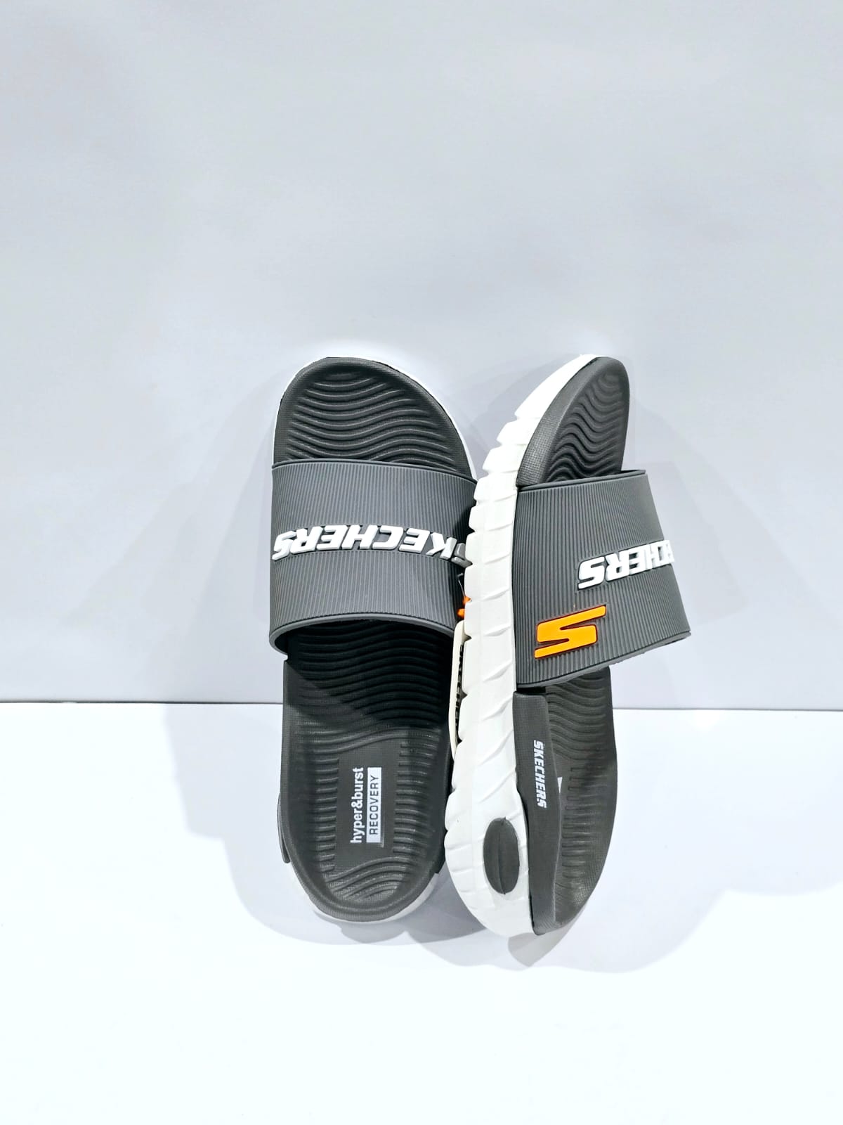 Sporty Grey Casua Slides – Soft Cushion Daily Wear Slippers