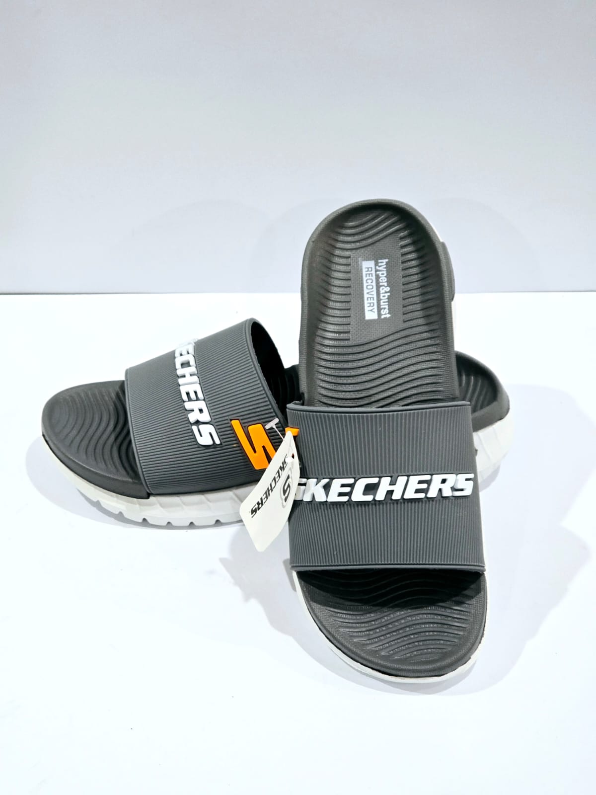 Sporty Grey Casua Slides – Soft Cushion Daily Wear Slippers