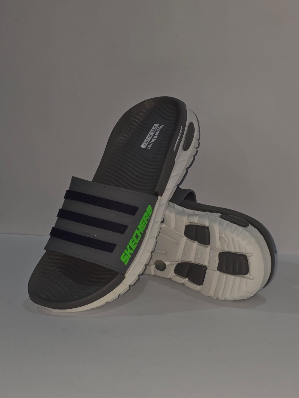 Urban Comfort Slip-On Slides – Navy Stripe Design